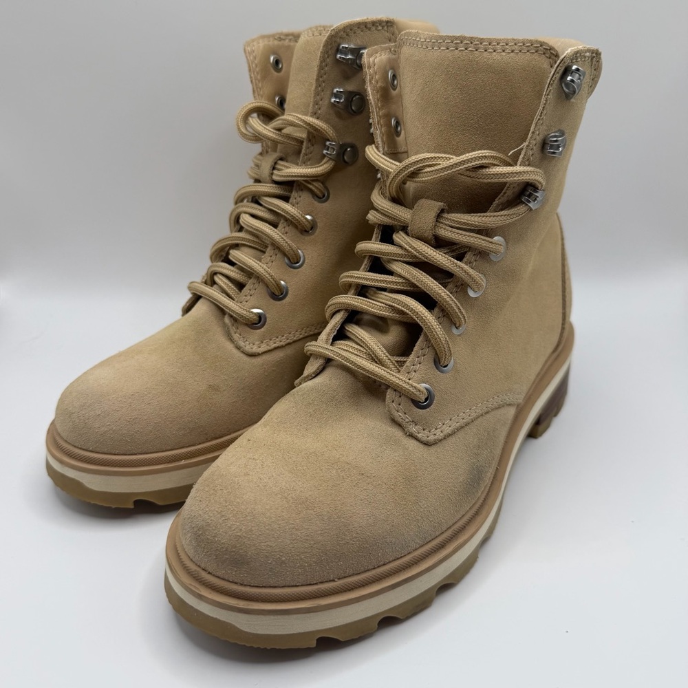 SOREL Lennox Boots Women's  Size 6.5 Lace Up Waterproof Tan Ceramic color suede